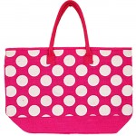 4PKWT-PINK JUTE BAG W/WHITE DOTS
