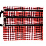 SMALL HOUNDSTOOTH RED BAG