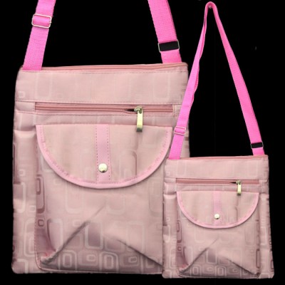 180387 PINK GEOMETRIC DESIGN MESSENGER BAG