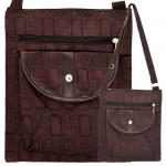 180389 MAROON GEOMETRIC DESIGN MESSENGER BAG