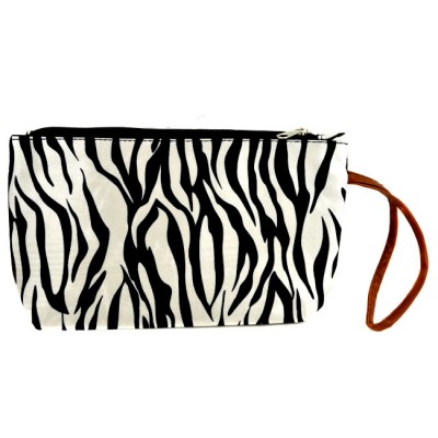 180461-SMALL BLACK ZEBRA POUCH BAG