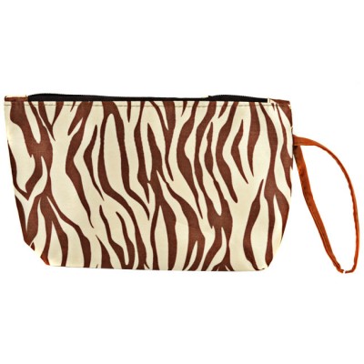 180463-SMALL BROWN ZEBRA POUCH BAG