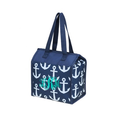 32533 - NAVY MULTI ANCHOR  INSULATED LUNCH BAG