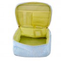 6004 - AQUA SEER SUCKER COSMETIC BAG