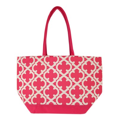 6043-HOTPINK QUATREFOIL  DESIGN INSULATED ICE BAG