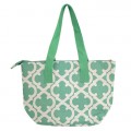 6044 - AQUA QUATREFOIL DESIGN INSULATED LUNCH BAG