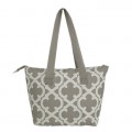 6044 - GREY QUATREFOIL DESIGN INSULATED LUNCH BAG