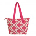 6044 - PINK QUATREFOIL DESIGN INSULATED LUNCH BAG