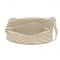 6048 - BEIGE COTTON SEERSUCKER COSMETIC BAG