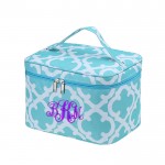 6057 - AQUA QUATREFOIL DESIGN COSMETIC BAG