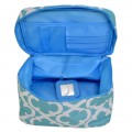 6057 - AQUA QUATREFOIL DESIGN COSMETIC BAG