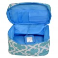 6057 - AQUA QUATREFOIL DESIGN COSMETIC BAG