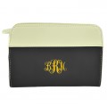 9015- BLACK/WH PU LEATHER CROSS BODY/ SHOULDER BAG