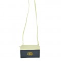 9015- NAVY/WH PU LEATHER CROSS BODY/ SHOULDER BAG