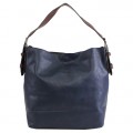 9031 - NAVY PU 2PC LEATHER HANDBAG  W/NAVY SHOULDER BAG