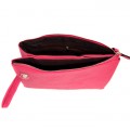 9042- HOT PINK PU LEATHER CROSS BODY/ SHOULDER BAG