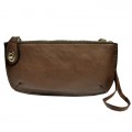 9043 - BROWN PU LEATHER WRISTLETS / CROSS BODY BAG 