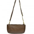 9043 - BROWN PU LEATHER WRISTLETS / CROSS BODY BAG 