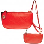 9043 - RED PU LEATHER WRISTLETS / CROSS BODY BAG 