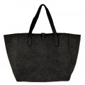 9055 -BLACK 2 PC PU LEATHER SHOULDER BAG