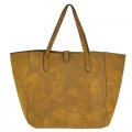 9055 -TAN 2 PC PU LEATHER SHOULDER BAG