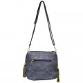 9056- NAVY BLUE PU LEATHER SHOULDER CROSSBODY BAG