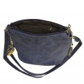 9056- NAVY BLUE PU LEATHER SHOULDER CROSSBODY BAG