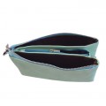 9065- MINT PU LEATHER TRI POCKET CLUTCH / CROSS BODY BAG