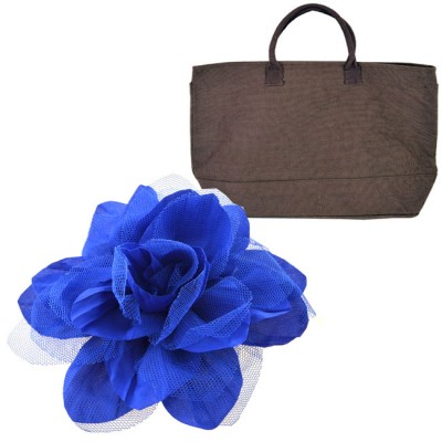 180650-BL-BLUE FLOWER BROOCH