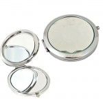 180417-ROUND COMPACT MIRROR W/CLEAR CRYSTAL TOP