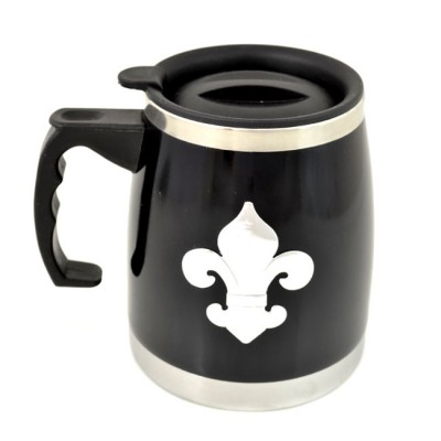 901235-FDL BLACK STAINLESS STEEL COFFEE MUG