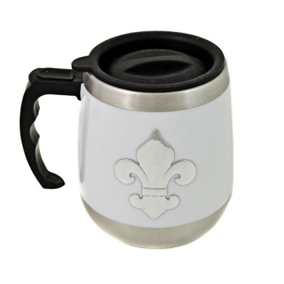 901235-FDL WHITE STAINLESS STEEL COFFEE MUG / W FDL