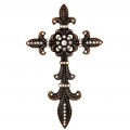 7003COP-CL-CLEAR CRYSTAL / COPPER WALL CROSS / W FDL DESIGN
