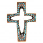 7010-COP-TQ- CRYSTAL CROSS COPPER W/TURQUOISE STONE