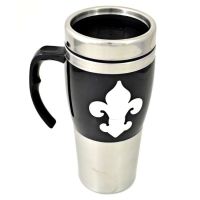 901226-BLACK/STAINLESS STEEL COFFEE MUG STAINLESS STEEL W/FDL