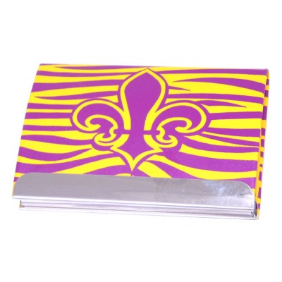 FDL BUSINESS CARD HOLDER / W ZEBRA ( PURPLE / GOLD ) DESIGN