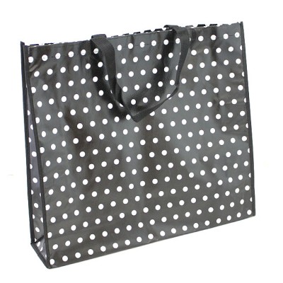 20070 FASHION BAG BLACK W/WHITE DOT