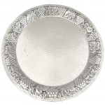 180098-ROUND PUNCH BOWL PLATE GRAPES W/HAMMERED DESIGN  