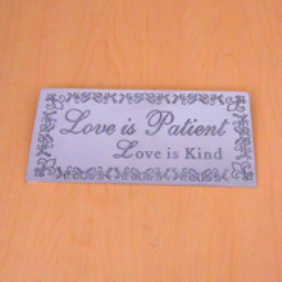 23785 - WALL PLAQUE - LOVE IS PATIENT