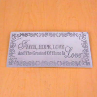 23790 - WALL PLAQUE - FAITH , HOPE , LOVE