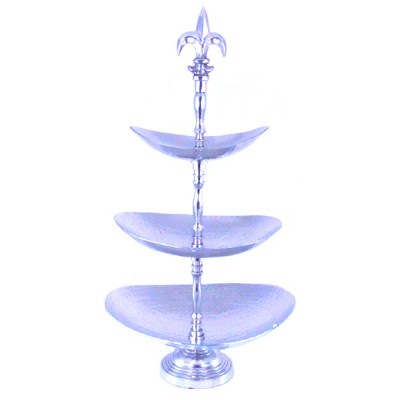 3388 - HAMMERED OVAL 3 TIER FRUIT STAND