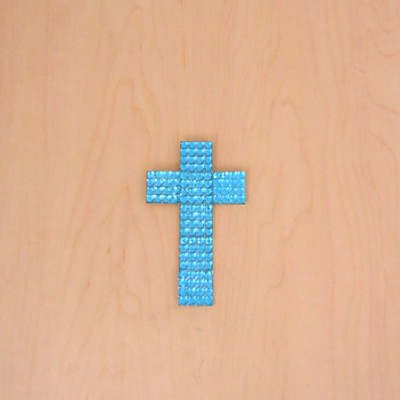 XJ4002TQ - TURQUOISE MULTI STONE WALL CROSS