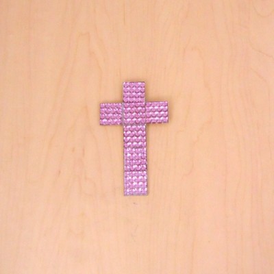 XJ4002PK - PINK MULTI STONE WALL CROSS