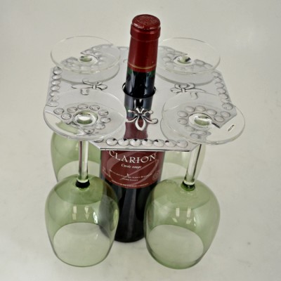 3507 - WINE GLASS HOLDER W/FLEUR DE LIS