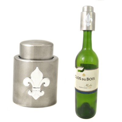 181137- VACUUM WINE STOPPER SILVER / W FDL