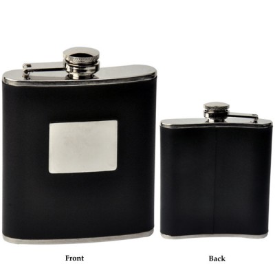 BLACK LEATHER / 6 Oz. FLASK