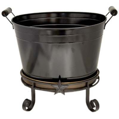 1230-SHORT BUCKET STAND STAR DESIGN W/ TRAY - BUCKET SEPARATE