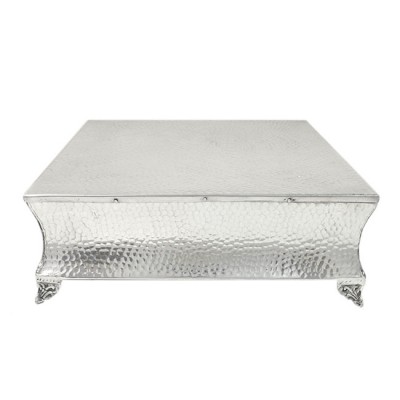 80095 - MEDIUM SQUARE HAMMERED CAKE PLATEAU - 16"