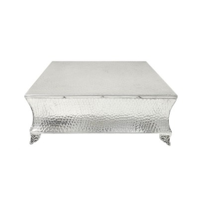80094 - SMALL SQUARE HAMMERED CAKE PLATEAU - 12"