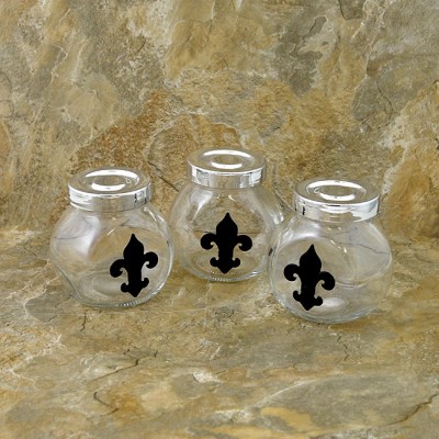 MJ8294BK-FDL-SPICE JAR OR CANDY JAR W/BLACK FDL SET/3